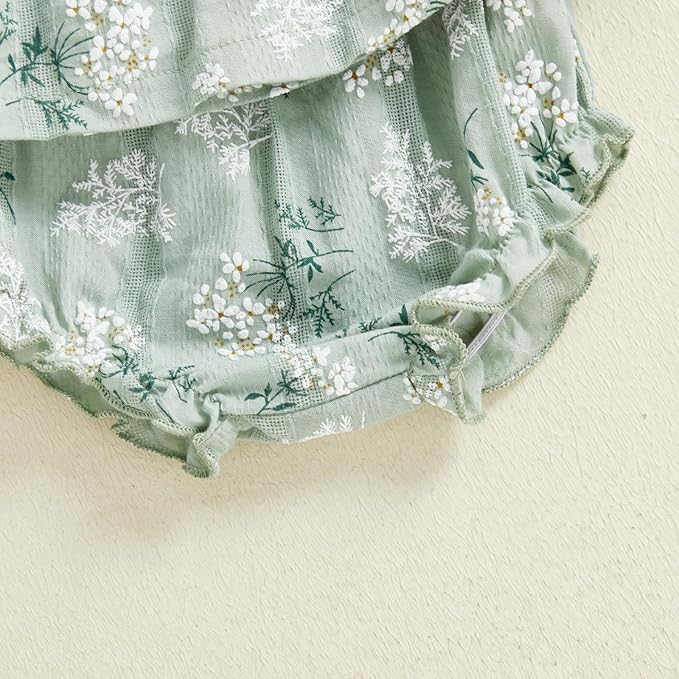 Mubineo Baby Girl Summer Clothes Cute Ruffle Tops Dress Shorts Outfits Set Infant Toddler Shrit Bloomers Princess Outfit