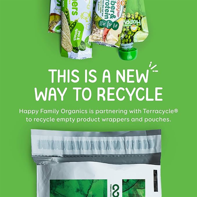 Happy Baby Organics Stage 2 Baby Food Pouches, Gluten Free, Vegan & Healthy Snack, Clearly Crafted Fruit & Veggie Puree, Pears, Squash & Blackberries, 4 Ounces (Pack of 16)