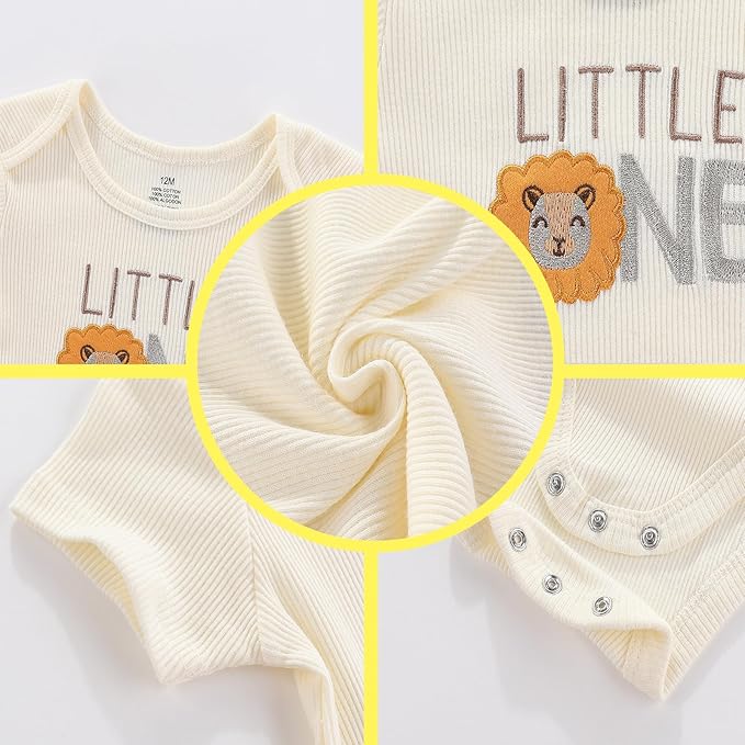 Unisex Baby Cotton Bodysuits 4-pack Short Sleeve Newborn Clothes