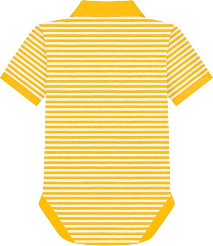 Creative Knitwear College Baby Striped Polo Bodysuit - Team Logo, Multiple Colors, for Boys & Girls (0-12 Months)