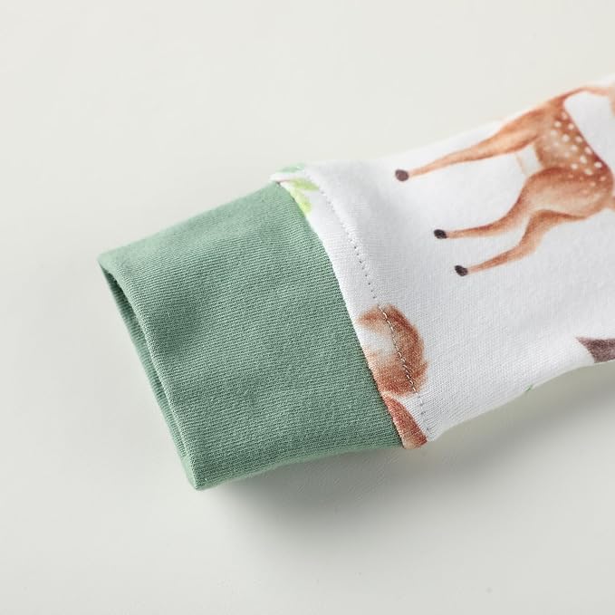 Owlivia Organic Cotton Baby Boy Girl Zip up Sleep 'N Play Pjs, Footless, Long Sleeve