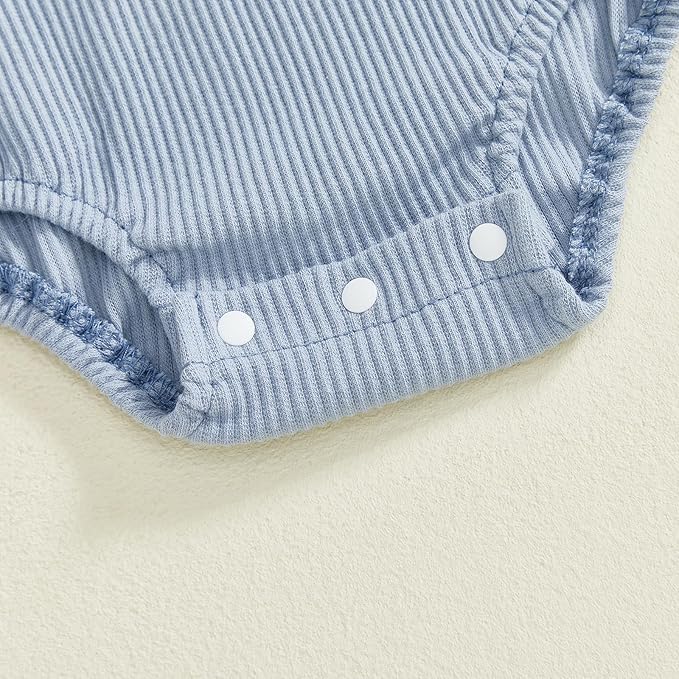 Merqwadd Baby Summer Bubble Romper Infant Boy Girl Short Sleeve Onesie Oversize Cotton T-shirt Bodysuit Top