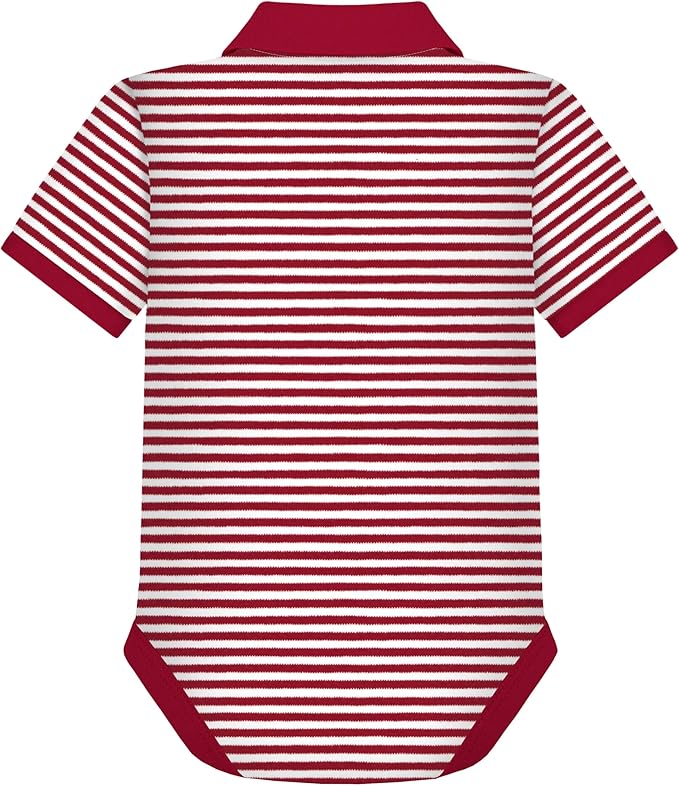 Creative Knitwear College Baby Striped Polo Bodysuit - Team Logo, Multiple Colors, for Boys & Girls (0-12 Months)