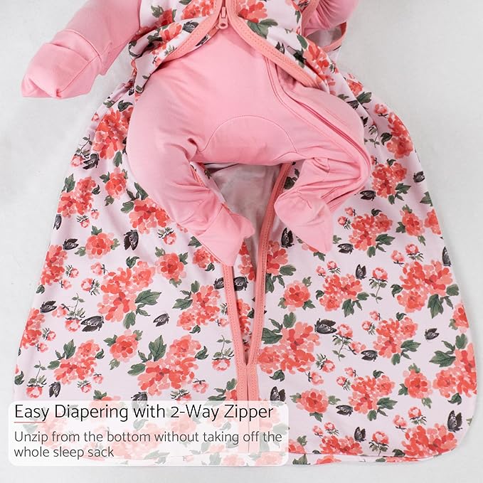 LollyBanks Sleep Sack, 100% Cotton Neutral Baby Sacks, 0.5 TOG Sleep Sacks Lightweight with 2-Way Zipper