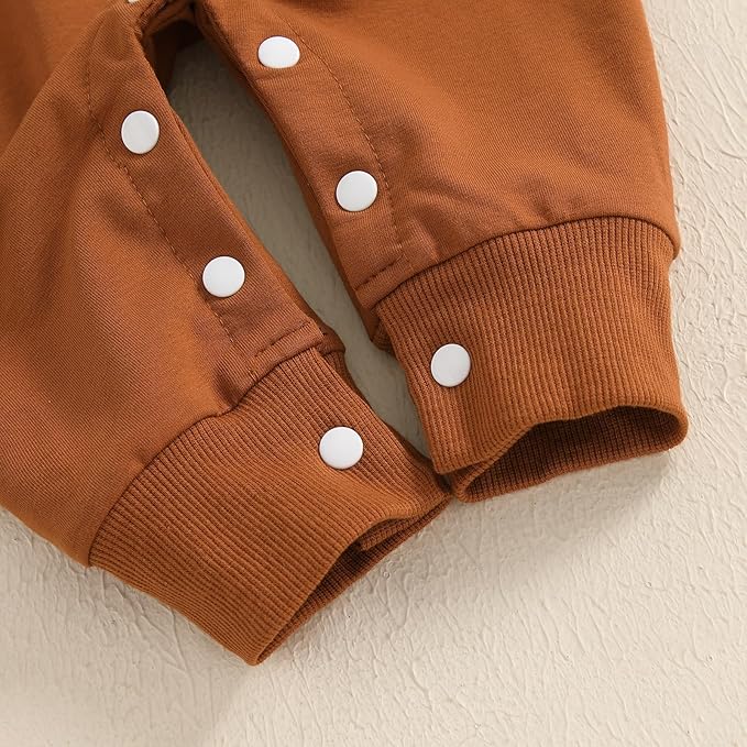 BemeyourBBs Newborn Baby Boy Clothes Color Block Long Sleeve Zipper Hooded Romper with Pocket Fall Winter One Piece Outfits