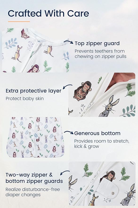 TotAha Toddler Sleep Sack 2T-4T, Soft Wearable Blanket Baby Sleep Bag, Light 0.5 TOG or Medium-weight 1.0 TOG Sleeping Sacks