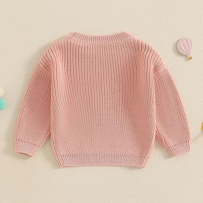 Mommy and Me Sweater Matching Family Outfit Long Sleeve Knit Sweater Pullover Mom and Baby Clothes