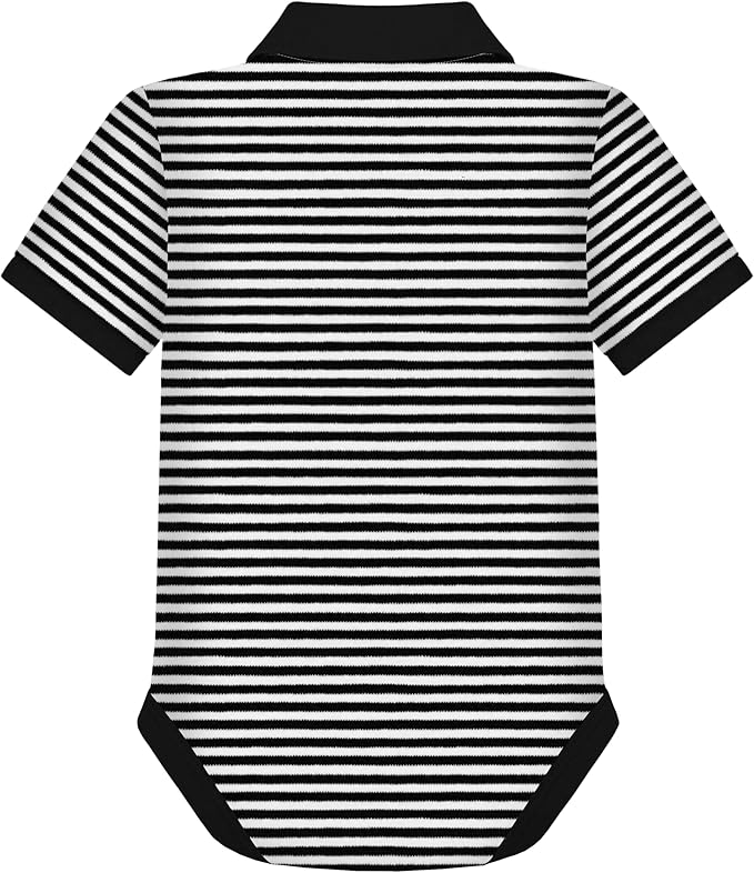 Creative Knitwear College Baby Striped Polo Bodysuit - Team Logo, Multiple Colors, for Boys & Girls (0-12 Months)