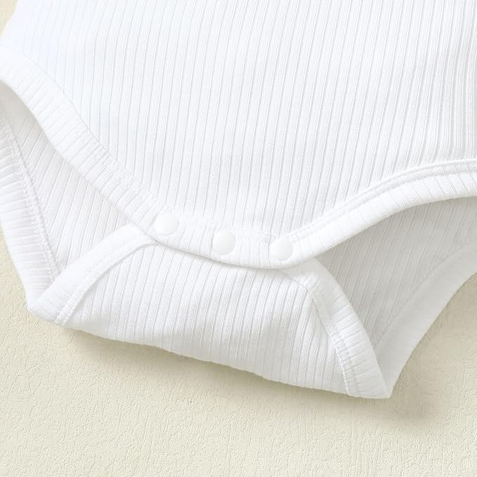 0-24M Infant Ribbed Romper Baby Girls Knit Ruffle Bodysuit Toddler Girl Solid Color Jumpsuit Holiday Shirt Tpos