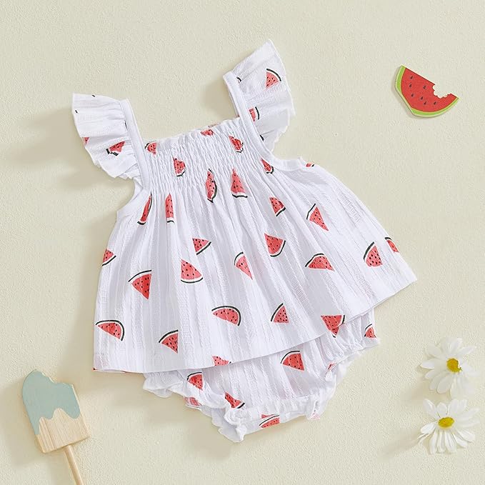 Mubineo Baby Girl Summer Clothes Cute Ruffle Tops Dress Shorts Outfits Set Infant Toddler Shrit Bloomers Princess Outfit
