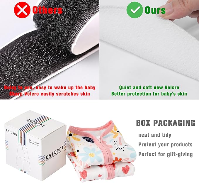 Newborn Sleep Sack Baby Swaddle,3-6 Months,3-Way Adjustable Wearable Blanket,100% Rayon Cotton Swaddling Sleeping Bag,TOG 0.5(Heart&Floral)