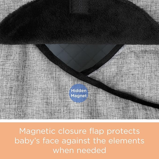 liuliuby Winter Carseat Covers for Baby | Infant Car Seat Cover Baby | Doona Accessories | Warm & Thick Fleece Canopy for Infant & New Born Cold Weather (Black)