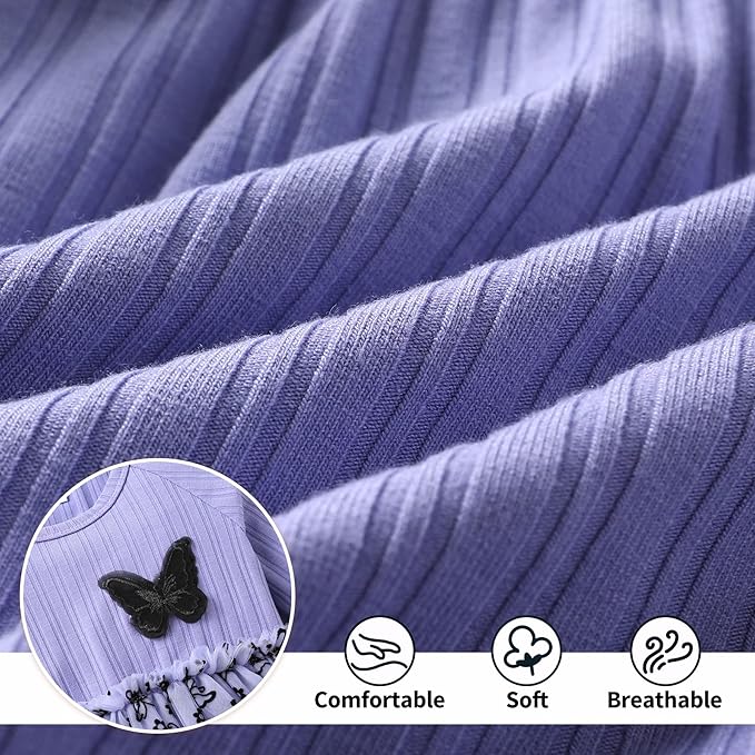 YOUNGER TREE Newborn Baby Girl Romper Dress Outfits Long Sleeve Floral Tutu Bodysuit with Leggings Hat Infant Fall Clothes