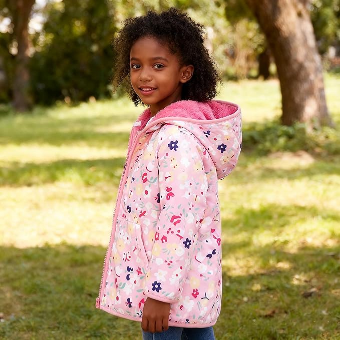 Feidoog Toddler Fleece Jacket Baby Boys Girls Hooded Zipper Long Sleeve Thick Warm Outerwear