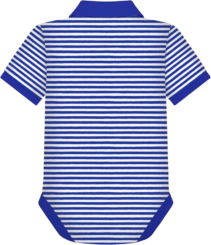 Creative Knitwear College Baby Striped Polo Bodysuit - Team Logo, Multiple Colors, for Boys & Girls (0-12 Months)