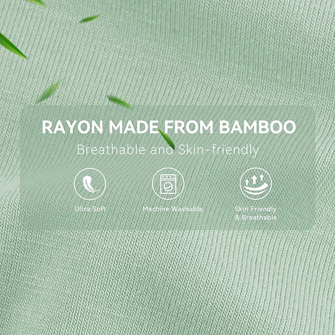 Rayon Made From Bamboo Baby Sleep Sack, SuperSoft 6-12 Months 1.0 Tog Baby Wearable Blanket, Sleeping Sack for Toddler Infant with 2-Way Zipper, Lightweight & Roomy,Green