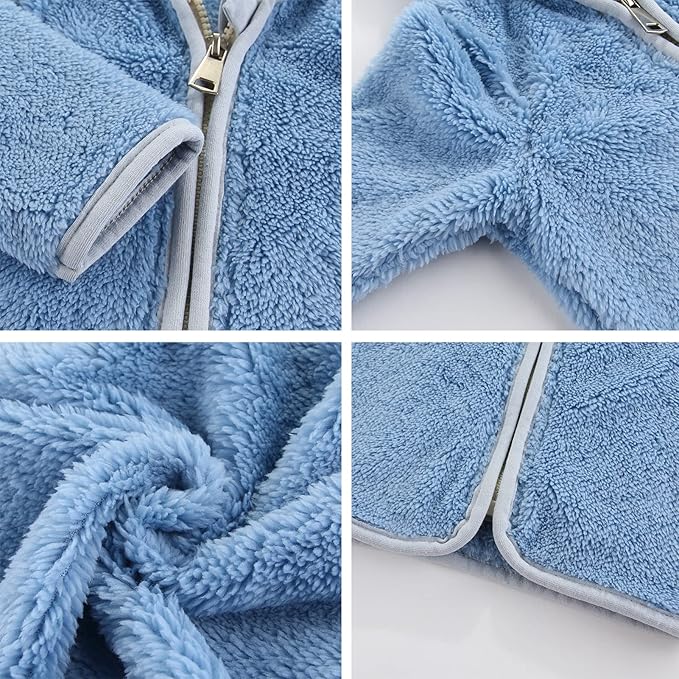 Gajaous Infant Baby Boys Girls Cartoon Fleece Jacket Hooded Coat with Ears Warm Zipper Up Outwear