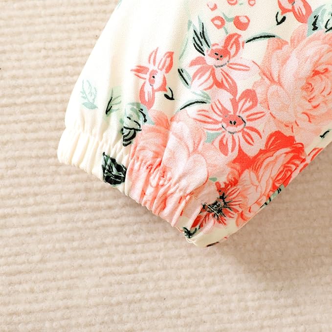 Newborn Infant Baby Girl Clothes Outfits Rib Romper Floral Pants with Headband Winter Clothing Set