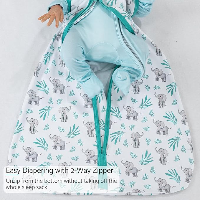 LollyBanks Sleep Sack, 100% Cotton Neutral Baby Sacks, 0.5 TOG Sleep Sacks Lightweight with 2-Way Zipper