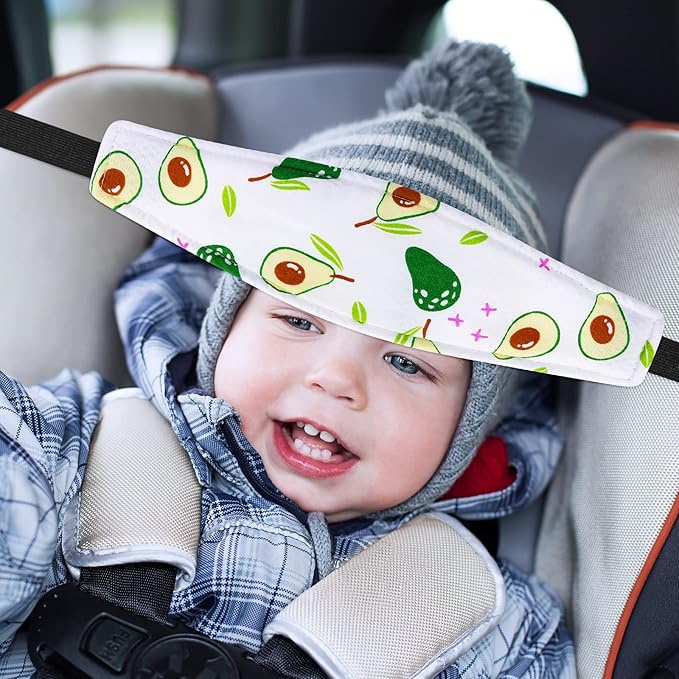 HESTYA 2 Pieces Baby Carseat Head Support Band Strap Headrest Stroller Seat Sleeping Headrest Neck Relief Head Strap Headband for Kids Children Toddler Infant(Fruit)