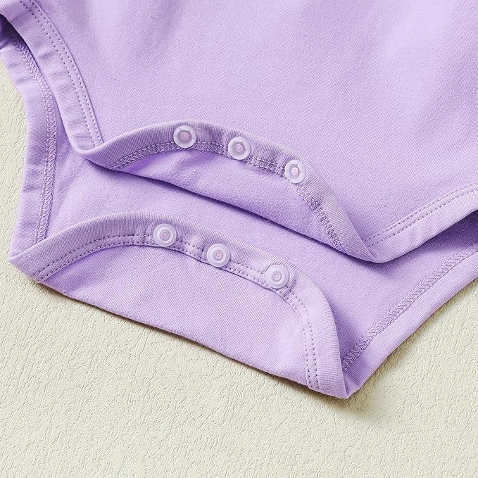 Magic Park 0-24M Infant Girl Romper Baby Girls Solid Color Bodysuit Toddler Ruffle Jumpsuit Shirts Casual Tops Baptism Shirt