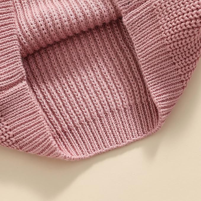 Newborn Baby Boy Girl Knit Sweater Long Sleeve Solid Winter Warm Sweatshirt Top Outfit Infant Toddler Fall Clothes