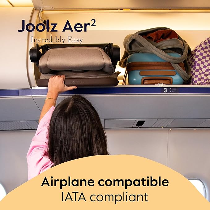 Joolz Aer2 Lightweight Travel Stroller for Baby & Toddler – Ultra-Compact One-Hand Foldable Stroller, Reclining Seat, UPF 50+ Canopy, Adjustable Leg Rest, Carry-On & Airplane Approved (Space Black)