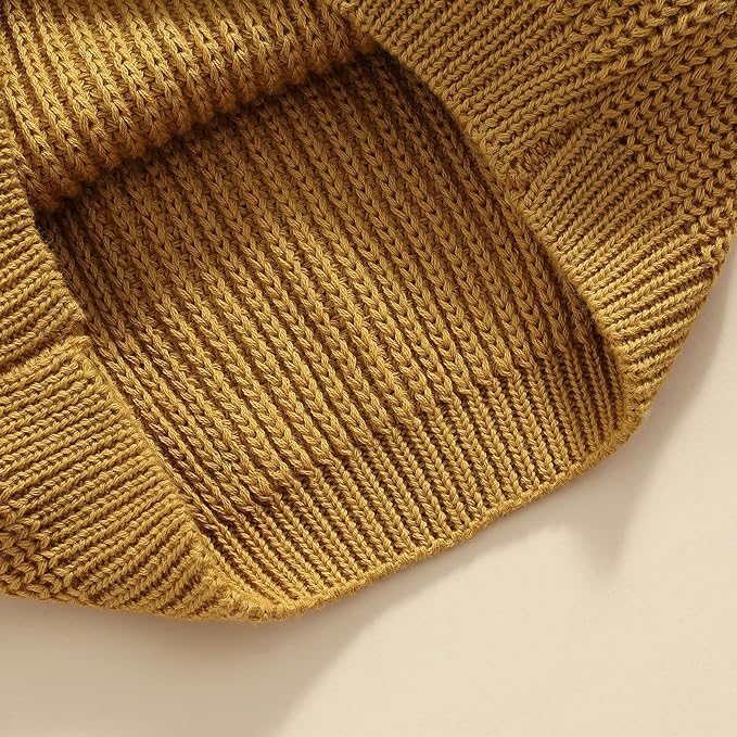 Newborn Baby Boy Girl Knit Sweater Long Sleeve Solid Winter Warm Sweatshirt Top Outfit Infant Toddler Fall Clothes