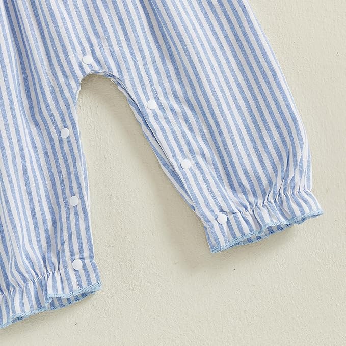 Newborn Infant Smocked Baby Girl Clothes Plaid Bubble Romper Long Leg Bodysuit Bow One-Piece Jumpsuit