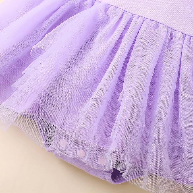 Magic Park 0-18M Infant Bodysuit Tutu Dress Baby Girl Romper Dress Toddler Solid Color Tulle Skirt Baptism Holidays Outfits