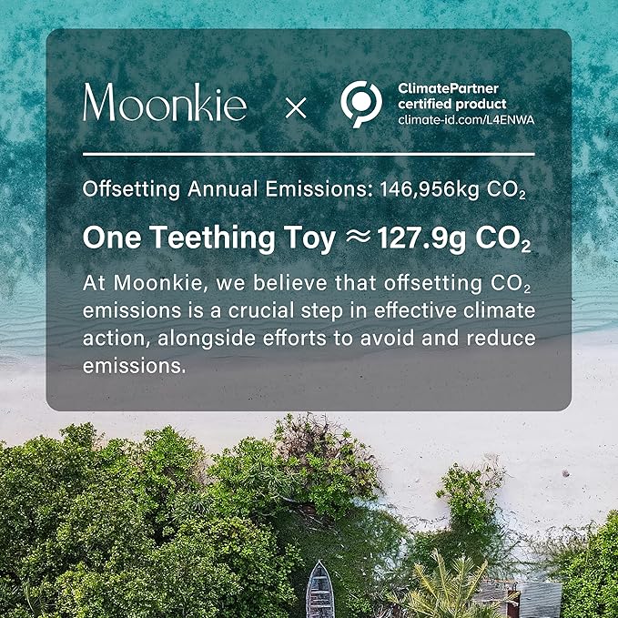 Moonkie Teething Toy Set of 2, Safe & Easy to Hold BPA Free Silicone Teethers, 360° Baby Toothbrush with Suction Base, Teether Toys Best for Babies 6-12 Months (Koala Blush/Shifting Sand)