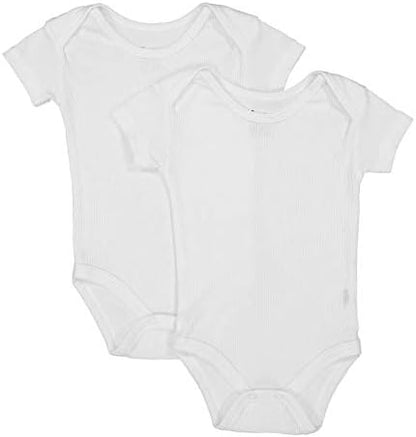 Feathers Baby Solid White 100% Cotton Super Soft Onesie Undershirts 2-Pack