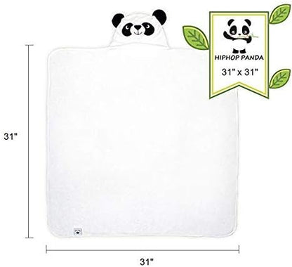 HIPHOP PANDA Hooded Towel - Rayon Made from Bamboo, Bath Towel with Bear Ears for Newborn, Babie, Toddler, Infant - Absorbent Large Baby Towel - Panda, 30 x 30 Inch