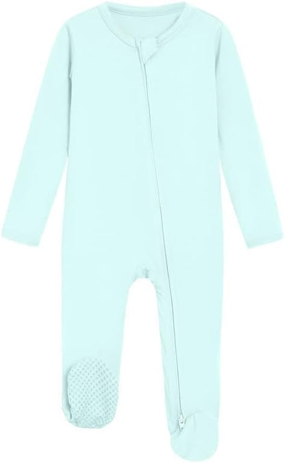 Baby Footie Romper Pajamas Unisex Newborn Infant Pjs Soft Rompers Viscose from Bamboo Sleepwear