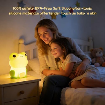 Frog Night Light,Cute Night Light for Kid，Cute Frog lamp,Best Bedroom Bedside Decor Christmas Birthday Gift for Boy Girl Toddler