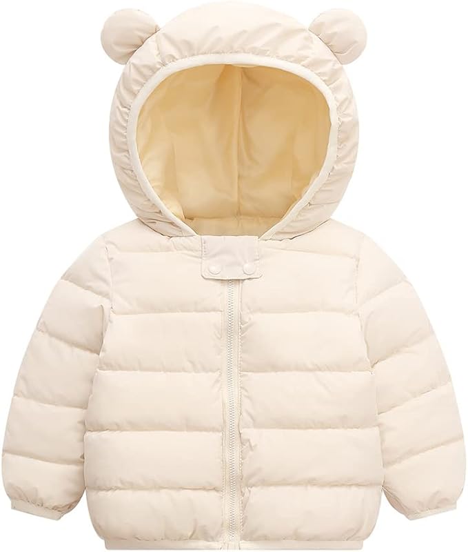 Winter Down Coats for Kids Baby Boys Girls Light Puffer Padded Jacket Bear Hoods Infant Outerwear