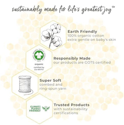 Burt's Bees Baby Unisex Newborn Essentials 100% Organic Cotton Beekeeper Wearable Blanket