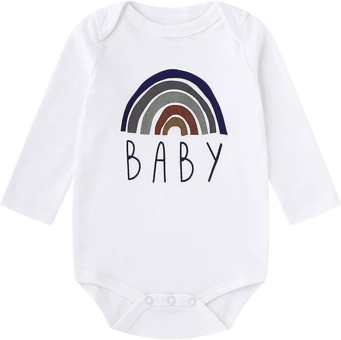 Cnins Newborn Baby Bodysuit - Pregnancy Announcement & Infant Loss Gift, Coming Soon & Rainbow Design Coming Home Outfit