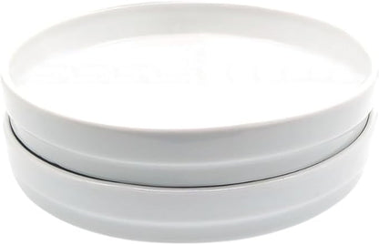 Elk and Friends Kids 7.8” Porcelain White Plates | Suitable for Babies/Toddlers | Microwave & Dishwasher Safe | Non Slip Dinnerware | Snack Dishes | 2 Pack