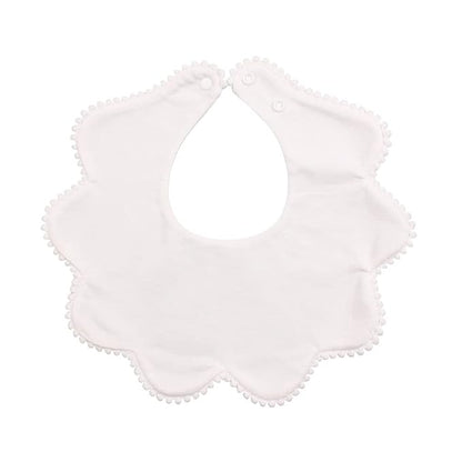 JANGANNSA 3 PCS White Flower Baby Bibs Infant Burp Clothes for Baby Girls Saliva Towel Cotton Infant Toddler Girls Bibs (3PCS-White)