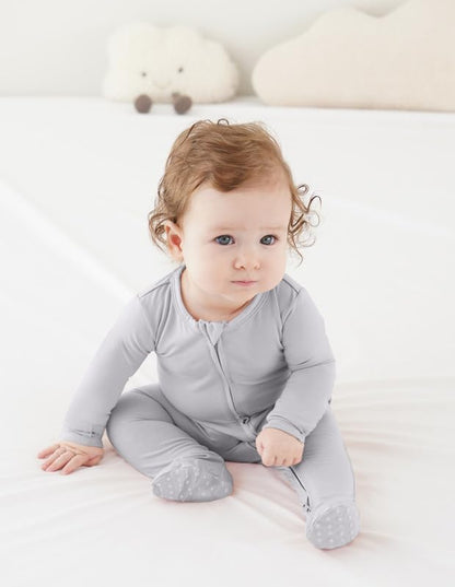 Baby Footie Romper Pajamas Unisex Newborn Infant Pjs Soft Rompers Viscose from Bamboo Sleepwear