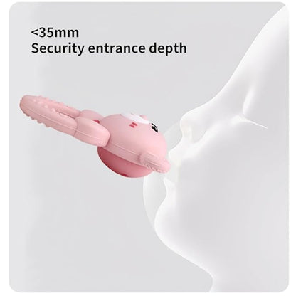 Baby Bear Teething Ring Rattle, Soft Silicone Teether Toy, Brown + Gray