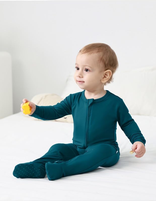 Baby Footie Romper Pajamas Unisex Newborn Infant Pjs Soft Rompers Viscose from Bamboo Sleepwear