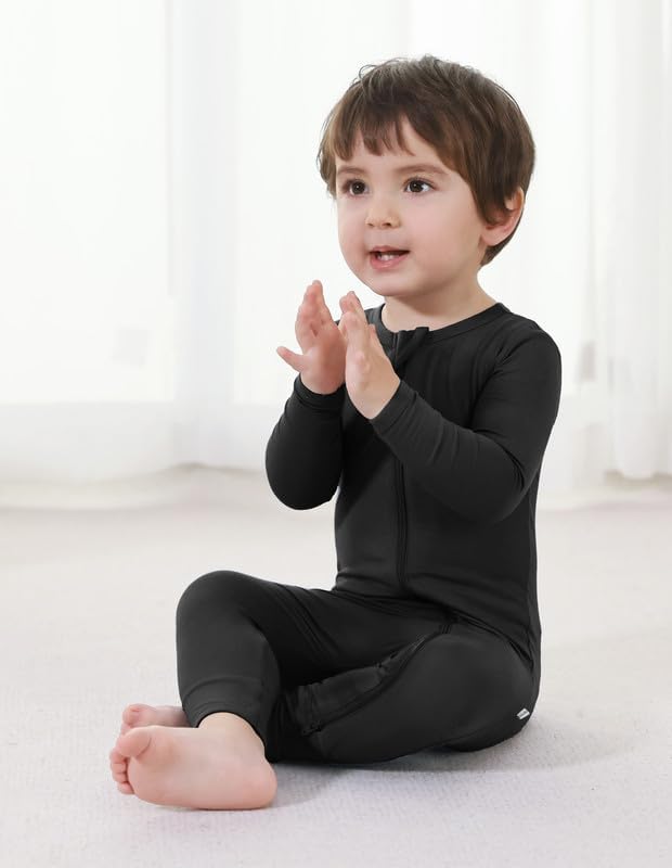 Baby Zippered Rompers Newborn Pajamas Sleepers Long Sleeve Jumpsuits Infant Zipper Romper-Viscose from Bamboo