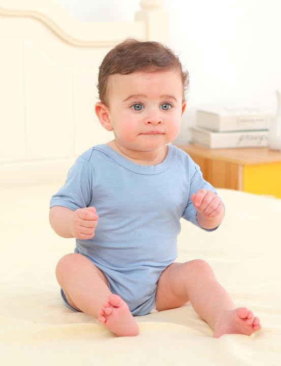 Jimonda Baby Bodysuits Rayon from Bamboo Short Sleeve Baby Boys Girls Rompers Soft Outfits Newborn Clothes