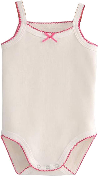 Girls Spaghetti Strap Bodysuit Sleeveless Tank Top Cotton One-Pieces Pack of Summer Baby Clothes Outfit