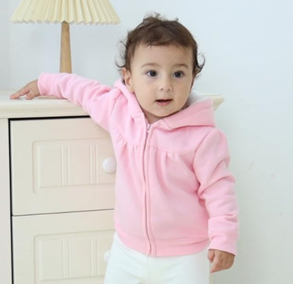 Baby Girls Boys Warm Adorable Hooded Zip Coat for Fall Spring Outerwear 3-24M Kids Jacket