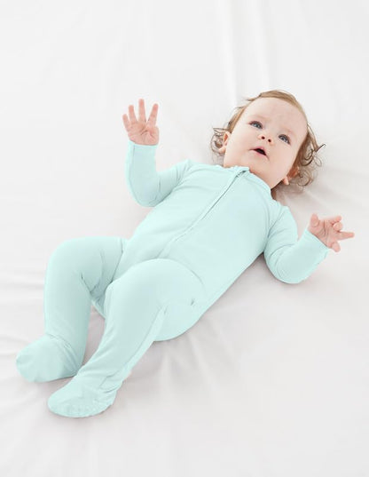 Baby Footie Romper Pajamas Unisex Newborn Infant Pjs Soft Rompers Viscose from Bamboo Sleepwear
