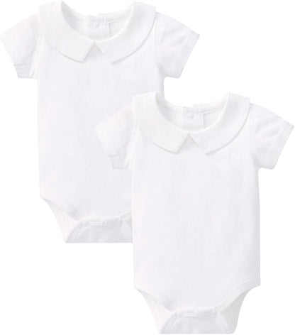 pureborn Baby Romper Bodysuits 2-Pack Unisex Soft Cotton One-Piece Outfit for Infant Boys Girls 0-24 Months