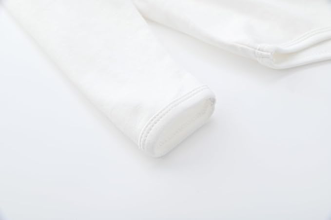 Teach Leanbh Infant Baby Polo Bodysuit Cotton Long Sleeve Pure Color Shirt 3-24 Months (White/Peter Pan Collar, 9 Months)